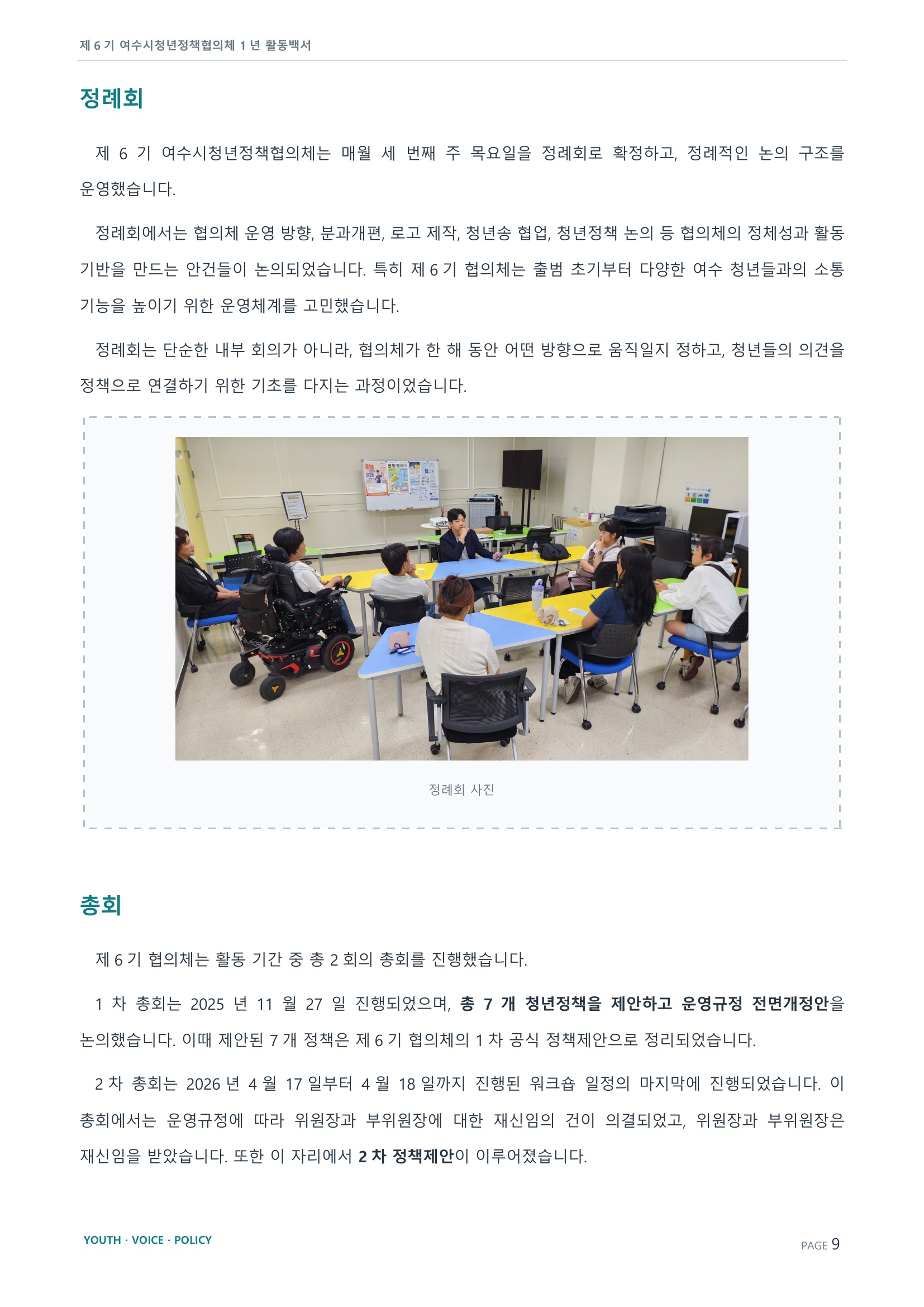 제6기 여수시청년정책협의체 활동백서 9페이지